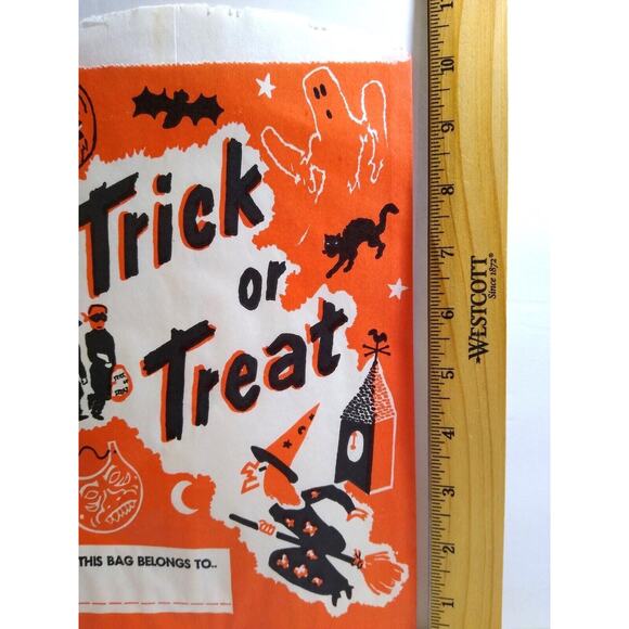 Halloween Oversized Trick Or Treat Paper Candy Goodie Bag Clever Idea Vintage - Picture 8 of 8